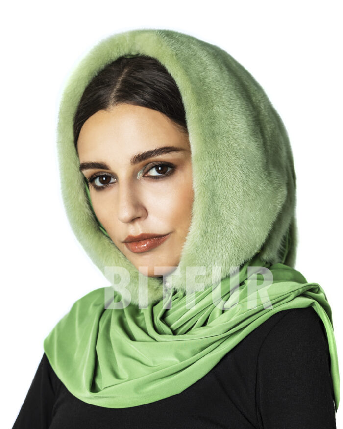 Норковый платок зеленый