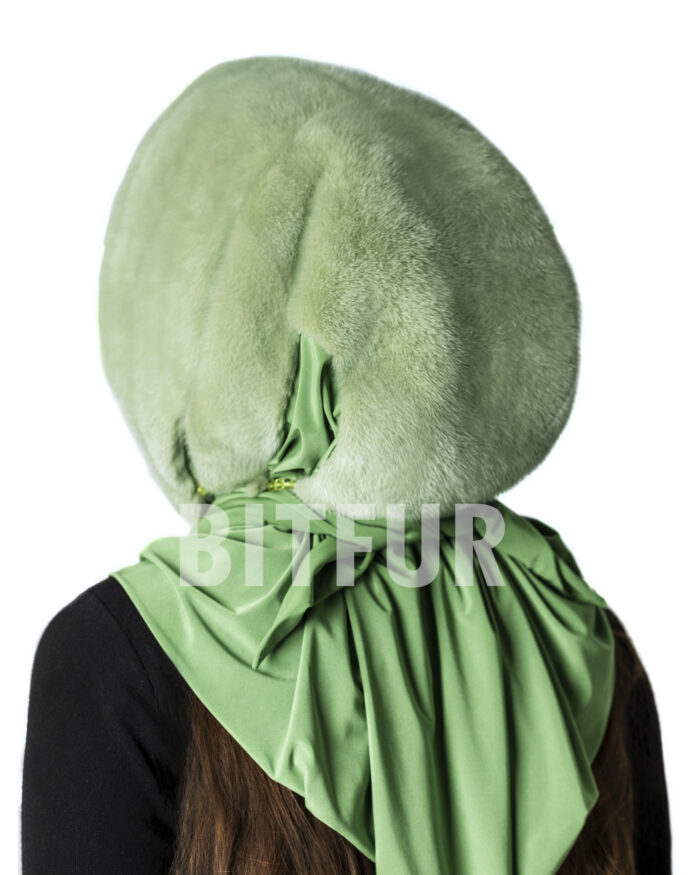 Норковый платок зеленый
